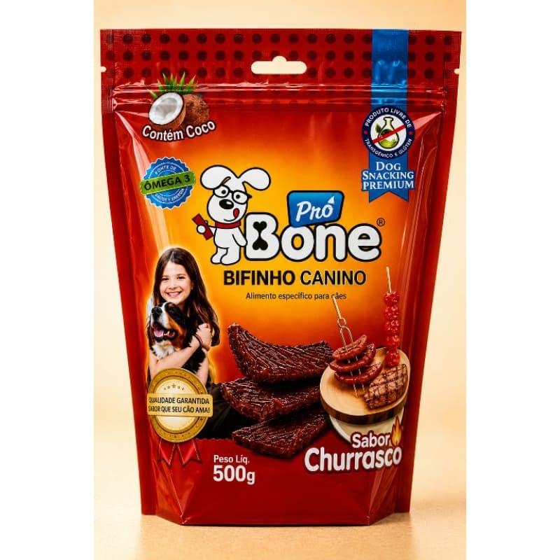 BIFINHO PRÓ BONE SABOR CHURRASCO PARA CÃES REFIL 500G