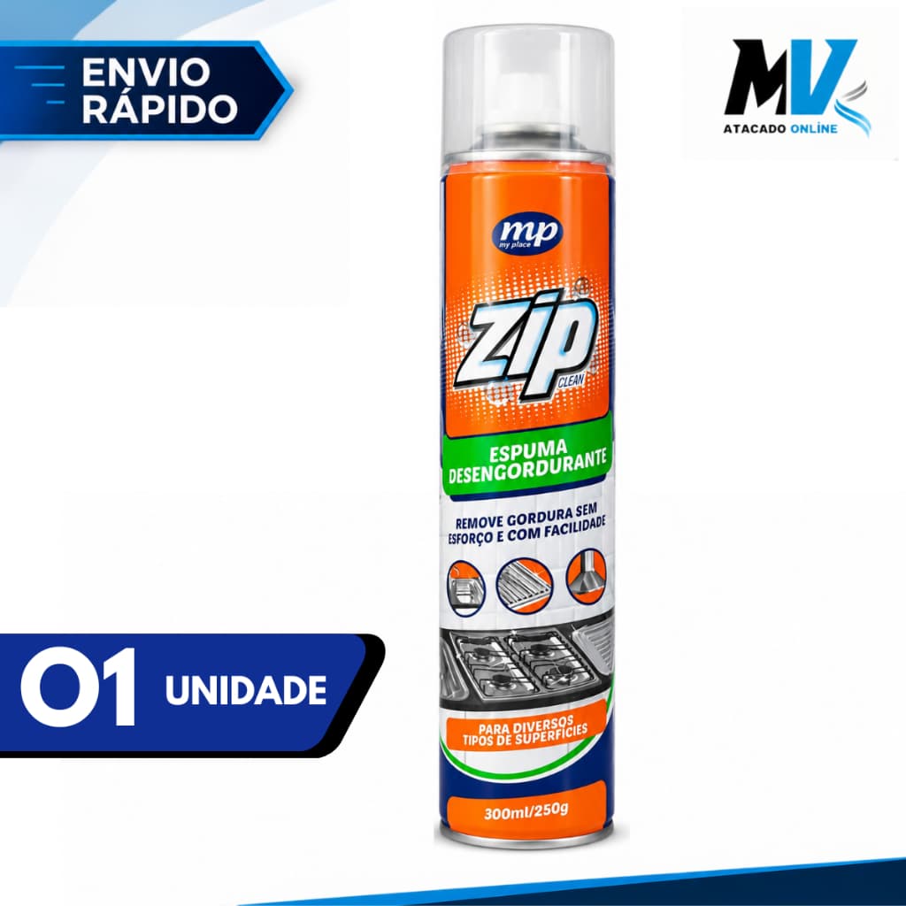 Espuma Desengordurante Zip Clean My Place 300ml Limpeza Remove Gordura Pesada