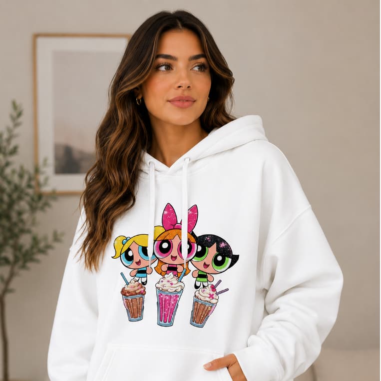 Blusa De Frio Estampa De 3 Princesas Moletom Canguru Com Capuz Flanelado Masculina
