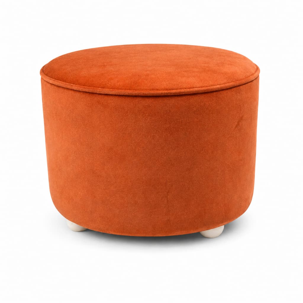 Puff Redondo Terracota em Suede 30cm Banqueta para Sala e Quarto