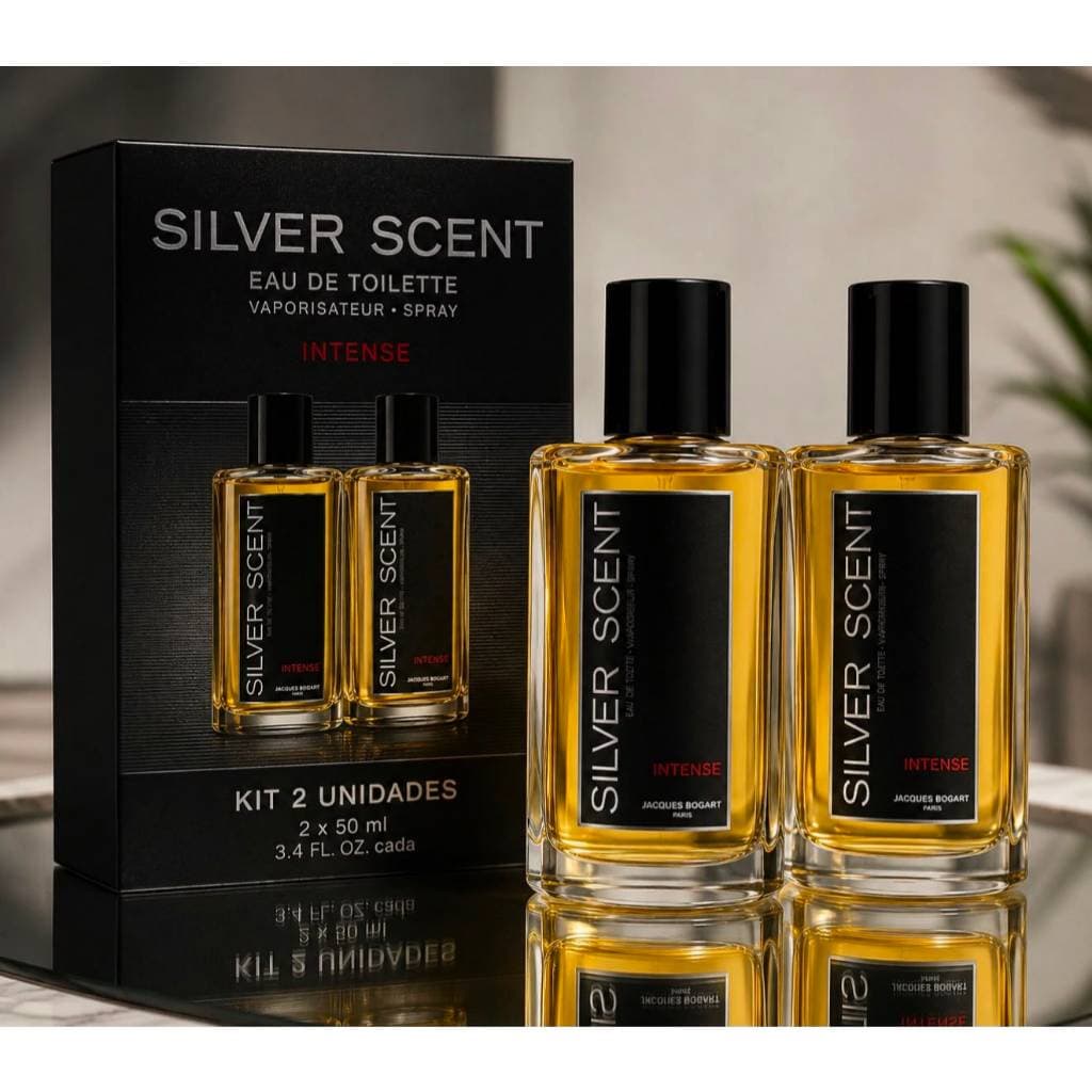 Kit 2 Perfumes Silver Scent 50  ml - Base de Óleo Fixação Extra