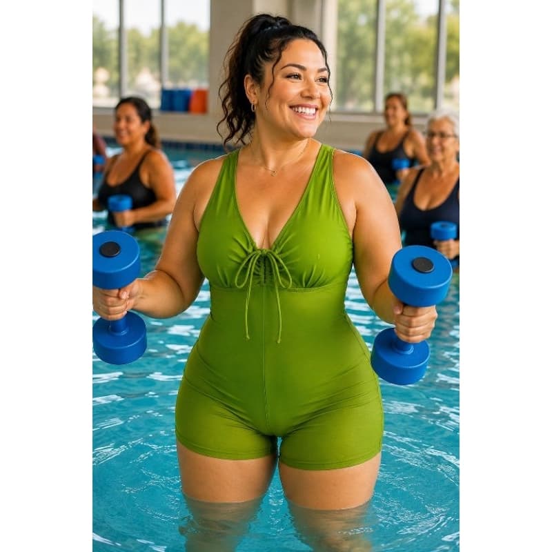 Maiô Macaquinho Hidroginástica Natação Sem Bojo Alça Reforçada Moda Praia Feminina Proteção UV Maiô Comportado Moda Eva