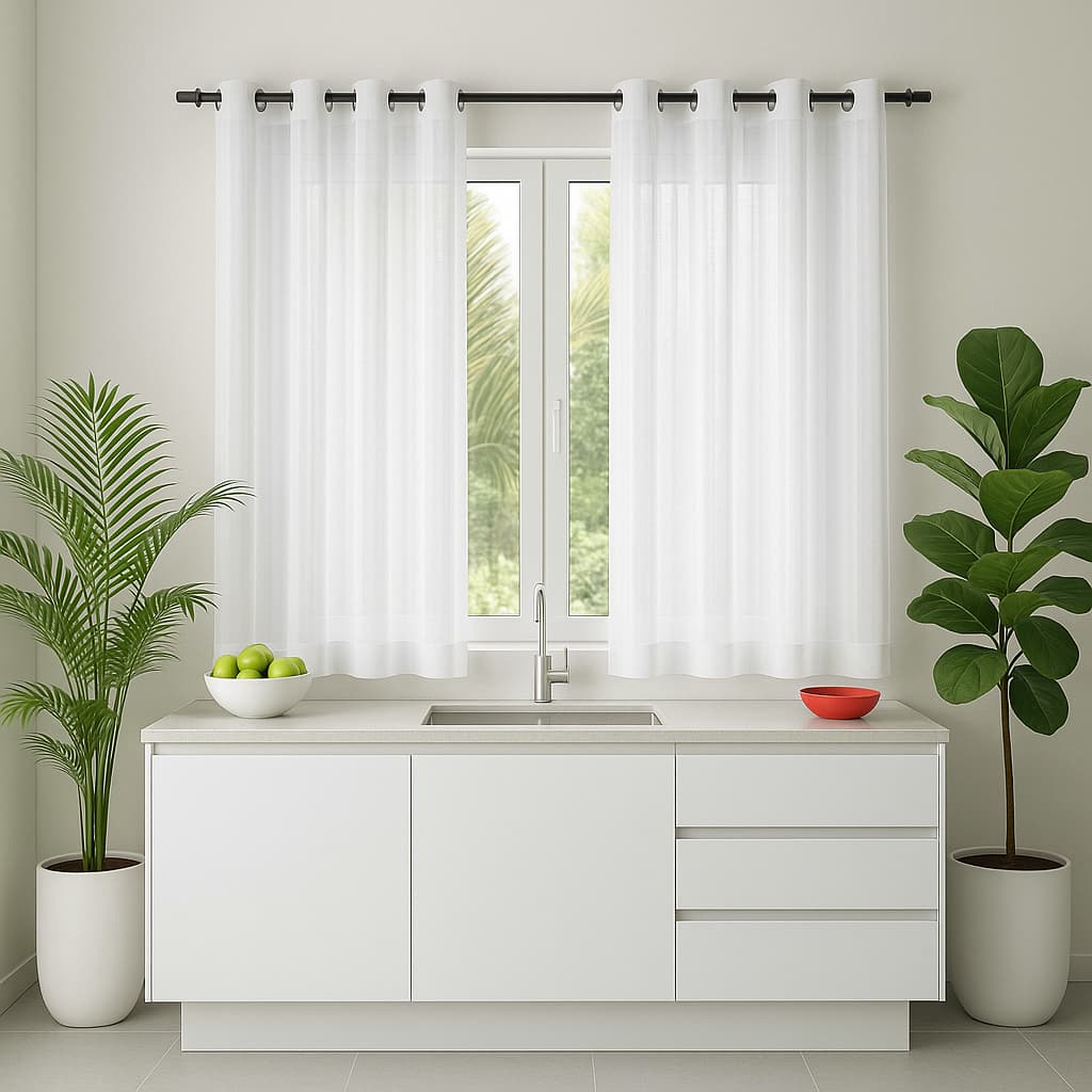 Cortina July Oxford para Cozinha – 2,30m x 1,20m, Elegância e Luminosidade