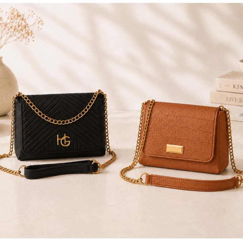 Bolsa Feminina Várias Cores Transversal Croco Alça Corrente Dourada Pequena Elegante Casual Festa Dia a Dia Premium