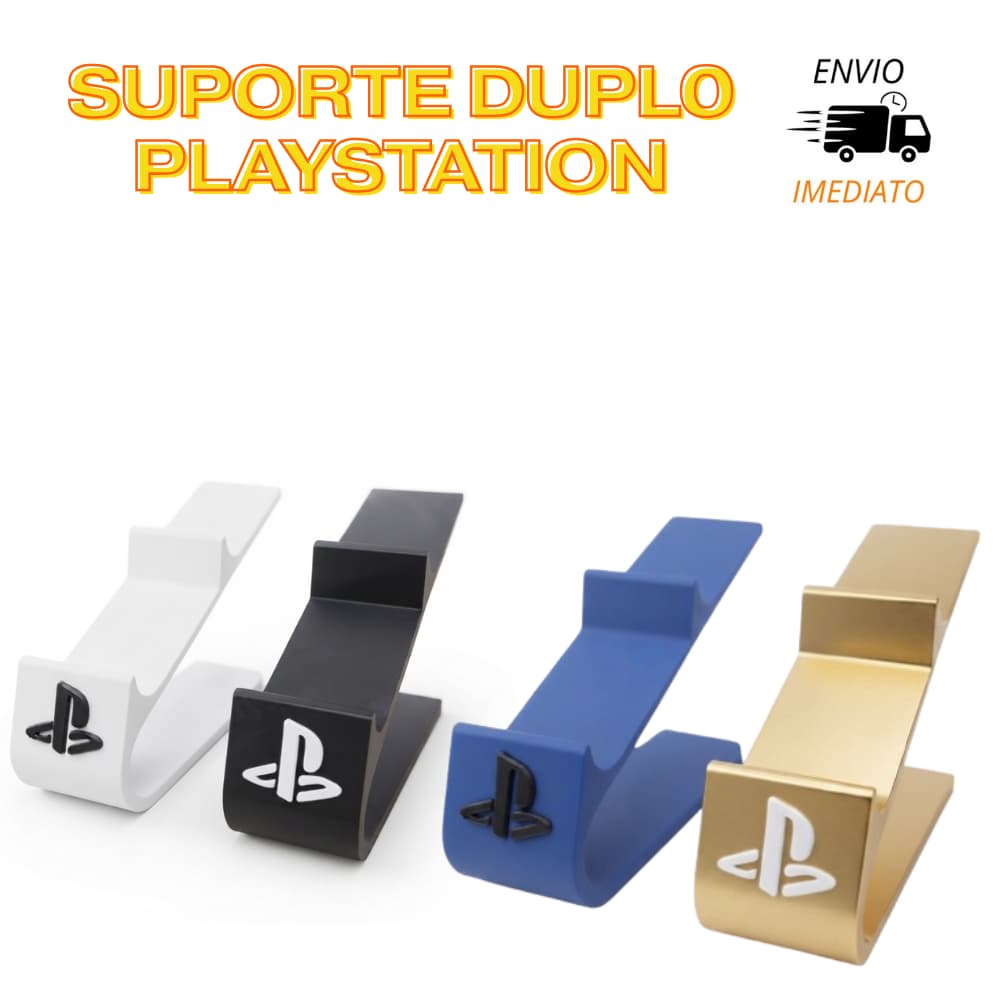 Suporte para Controle PlayStation PS4 PS5 Duplo Organização Setup Gamer Mesa Varias Cores