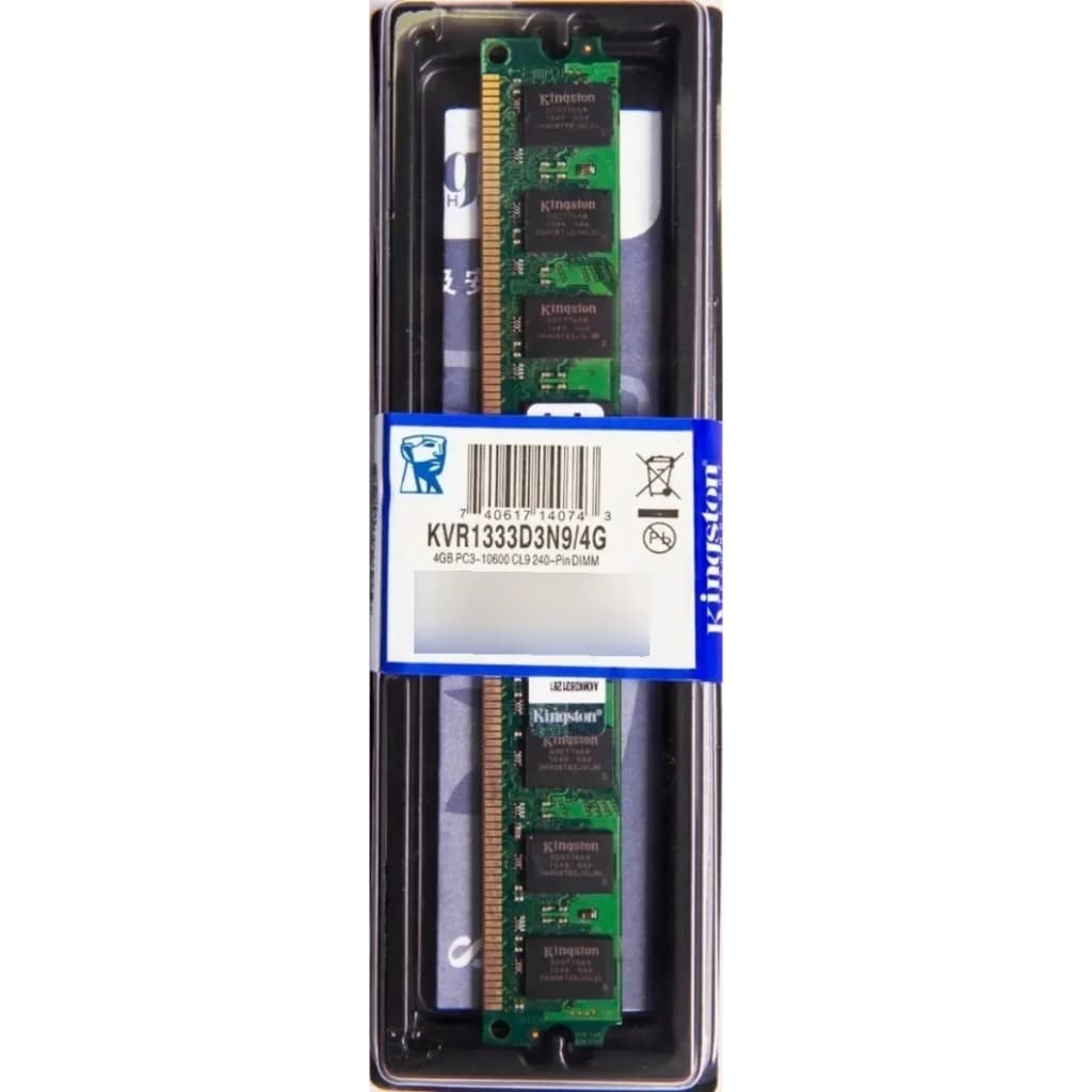 Memória ValueRAM 1x4GB Kingston KVR1333D3N9/4G Cor Verde