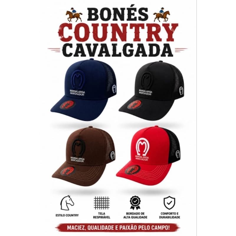 Boné Country Cavalgada. Boné Rodeio.