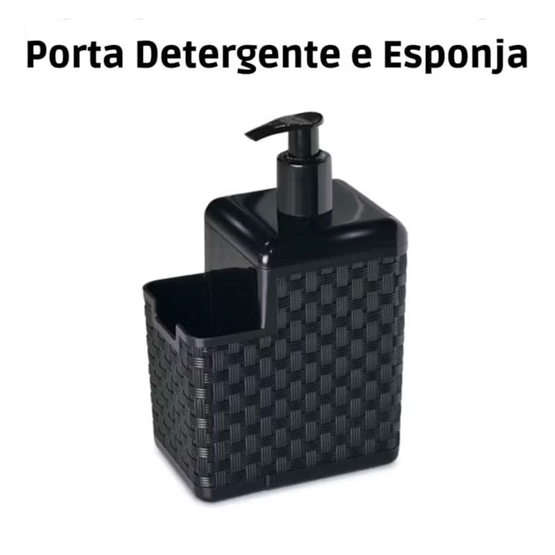 Porta Detergente com Dispenser e Porta Esponja – Organizador para Pia