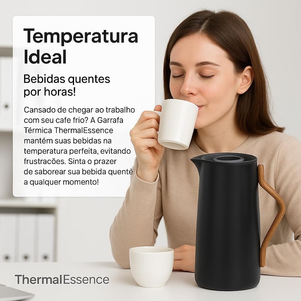 Garrafa Térmica Inox 1 Litro Portátil Bebidas Quentes Frias