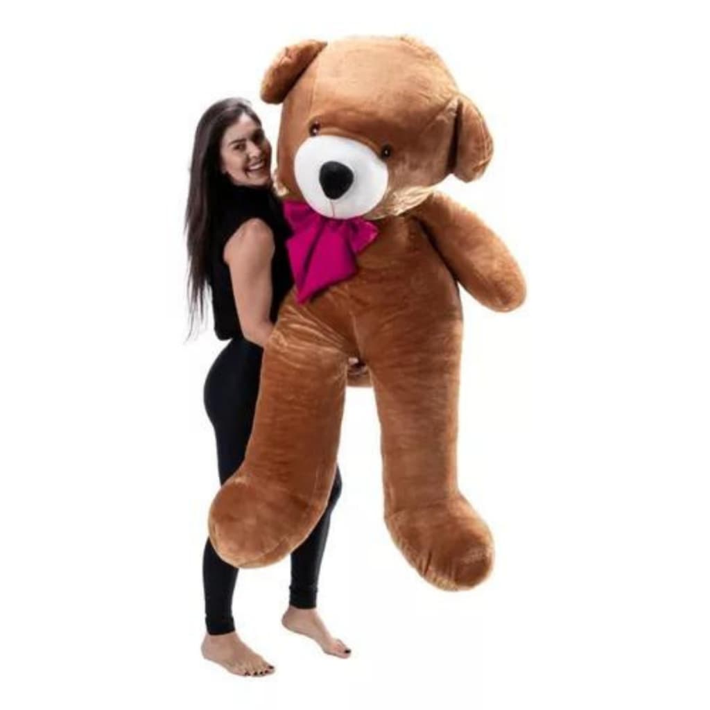 Urso Teddy de Pelúcia 1,40cm  Com Laço Personalizado Avelã Envio imediato
