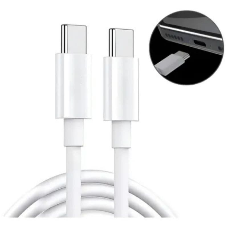 Cabo USB Tipo C para Tipo C Carregamento Rápido Turbo Fast Transferência de Dados Android iPhone 15 Tablet Notebook
