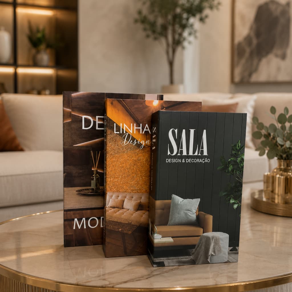 Conjunto De 3 Caixa Decorativa Livros Sala Decoração Design Moderno Livro Caixa Decorativa