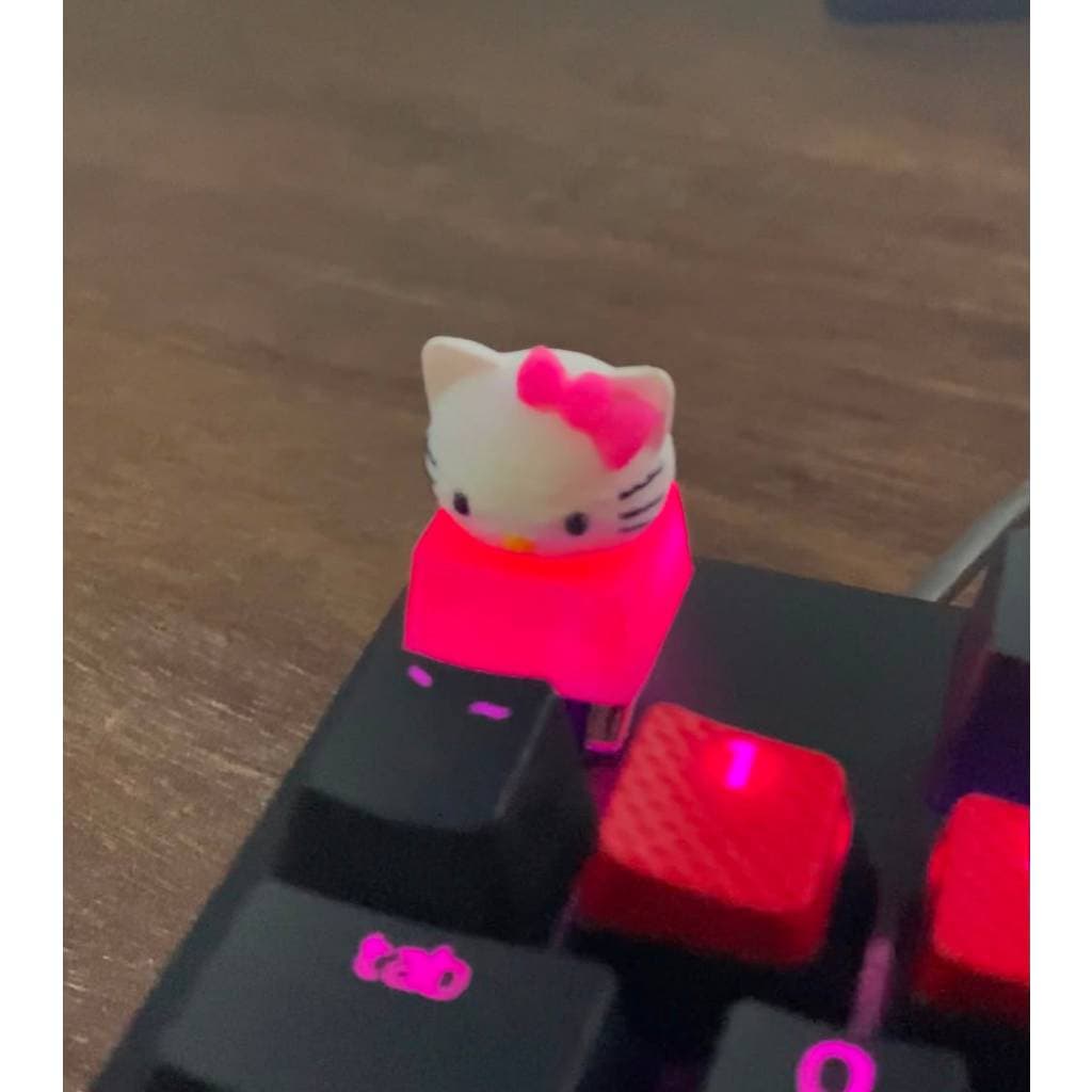 Keycap Hello Kitty Fofo Rosa Cherry MX Teclado Mecânico Gamer Geek