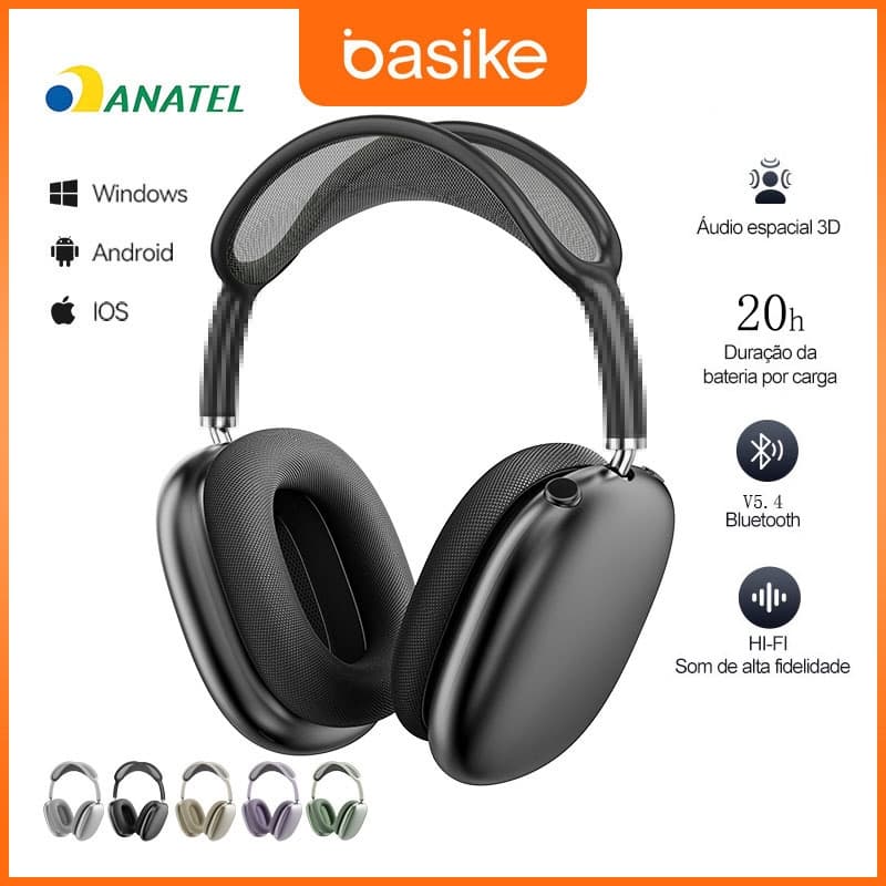 Basike Bluetooth Music Fone De Ouvido Estéreo Sem Fio Com Microfone HIFI MAX