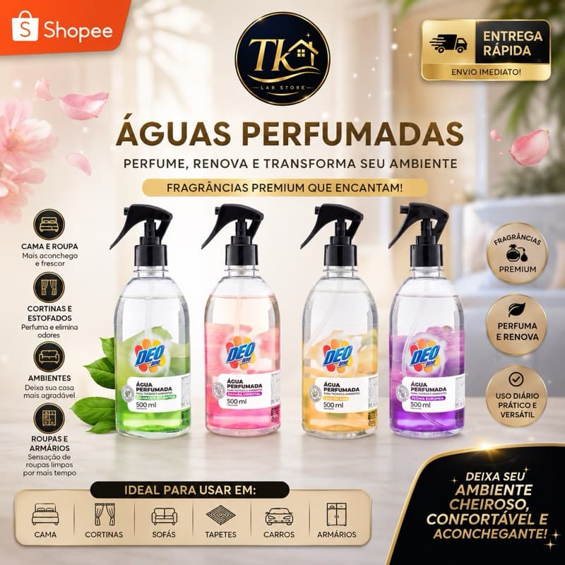 ✨ Água Perfumada Premium 500ml | Perfuma camas, cortinas e ambientes. Fragrância sofisticada e duradoura, Deo Premisse
