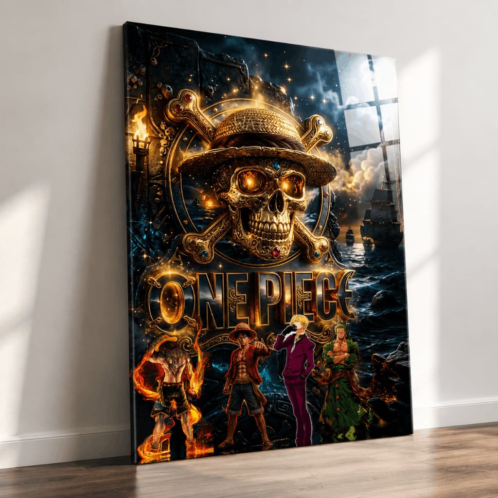 Quadro Decorativo One Piece Luffy Zoro Sanji Ace Anime Geek Decoração Quarto Gamer