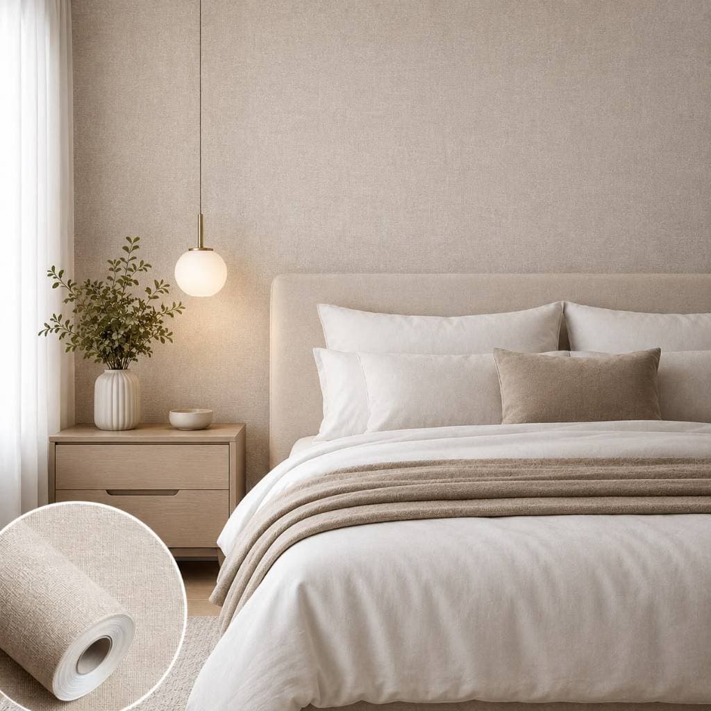 Papel De Parede Linho Texturizado Autoadesivo 5m x 45cm Adesivo de Parede Para Sala