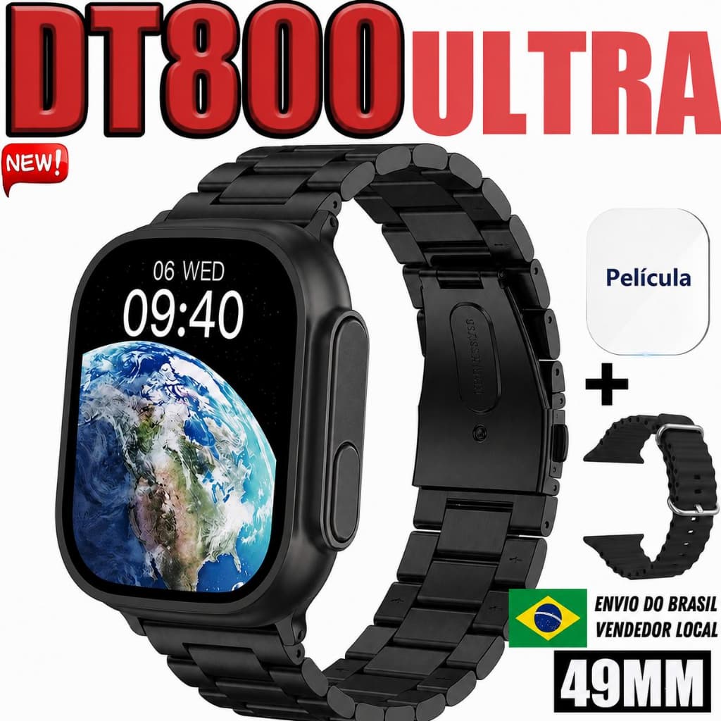 Smartwatch Watch MT800 Ultra 3 Série 10 Super Amoled Prova D'Água Lançamento Novo 49 mm