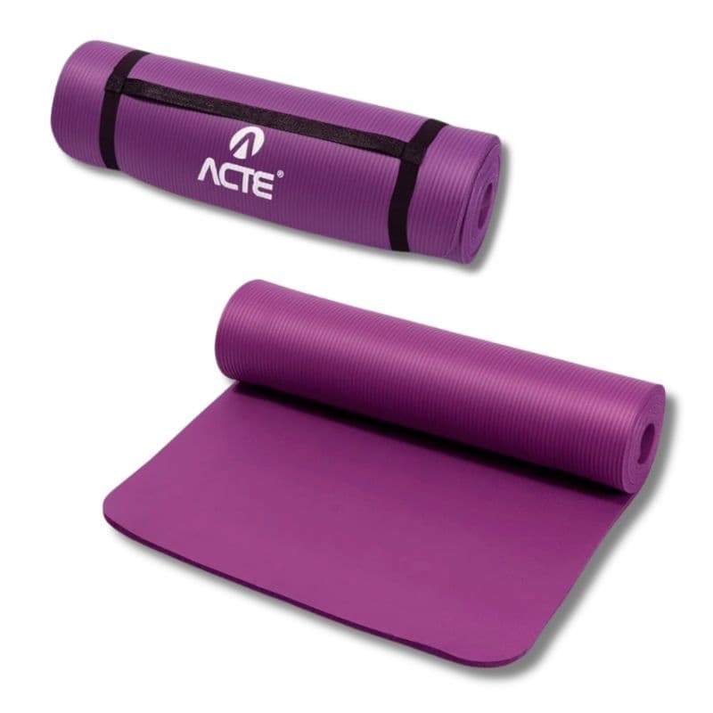 Tapete de Yoga Roxo - Antiderrapante e Confortável com Alça de Transporte