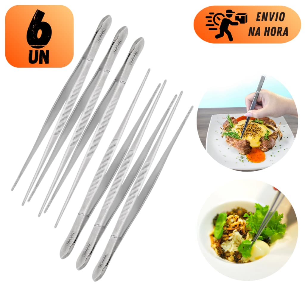KIT PINÇA DE COZINHA AÇO INOX PROFISSIONAL PEGADOR PARA RESTAURANTE BARES BARMAN E BARTENDER