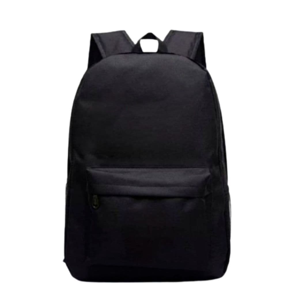 Mochila Unissex Preta em Nylon com 3 Compartimentos Adulto Juvenil Escolar Faculdade Trabalho