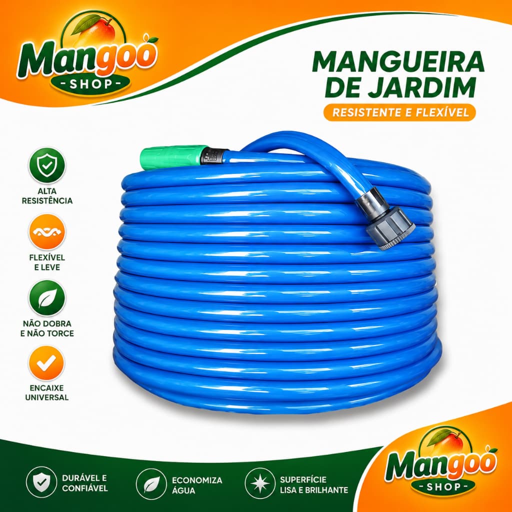Mangueira Jardim Reforçada Lisa Flexivel  30 Metros Não Dobra Duravel Anti Torção