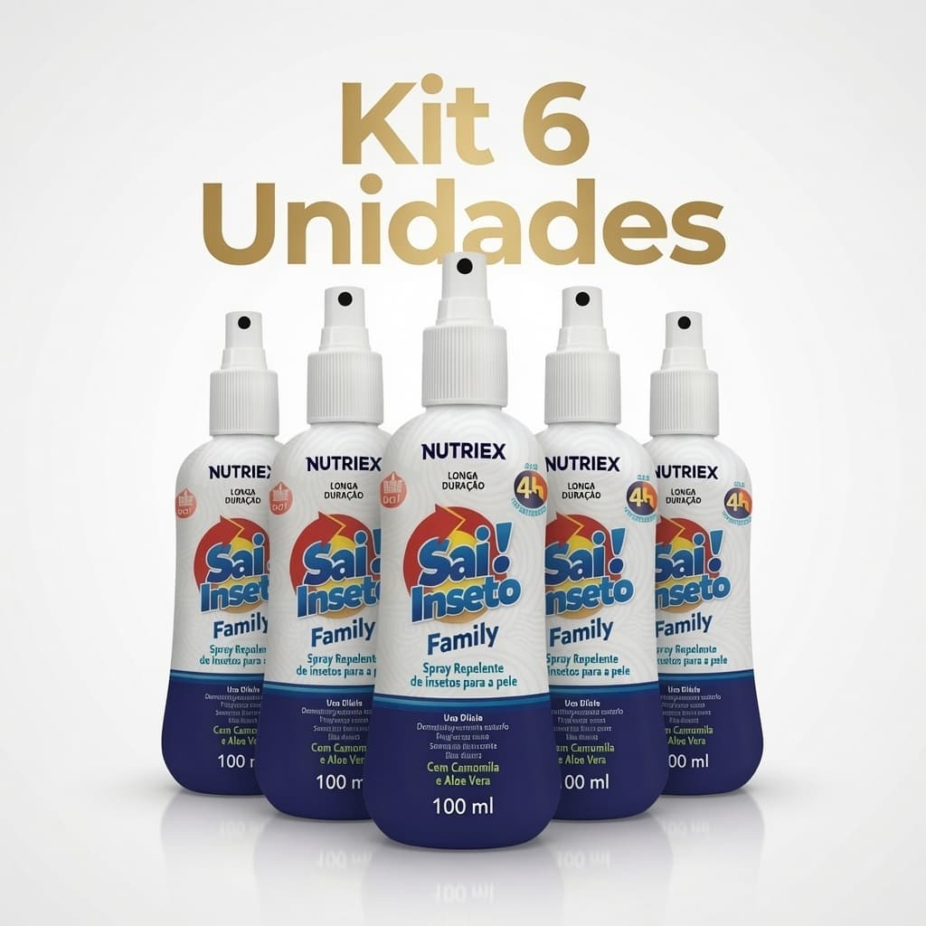 Spray Repelente Insetos Sai Inseto Family 4Hrs 100ml Nutriex - Kit C/6
