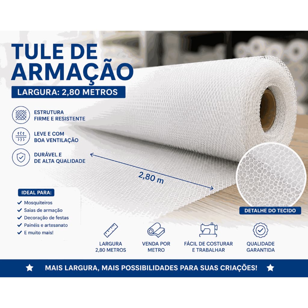 TECIDO Filo Armação 1 metro x 2,80 metros de largura/ tule armação BRANCO, fantasia e figurinos, artesanatos.