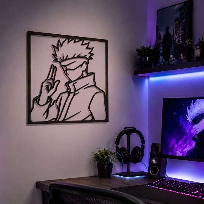 Quadro Decorativo Satoru Gojo Anime Jujutsu Kaisen | Decoração de Parede em PLA