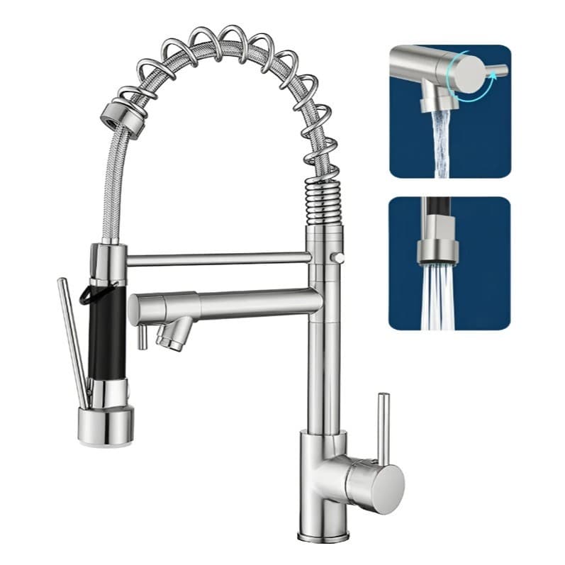 Torneira Gourmet Cozinha Bancada Acabamento Brilhante Luxo Cor Prata Metal