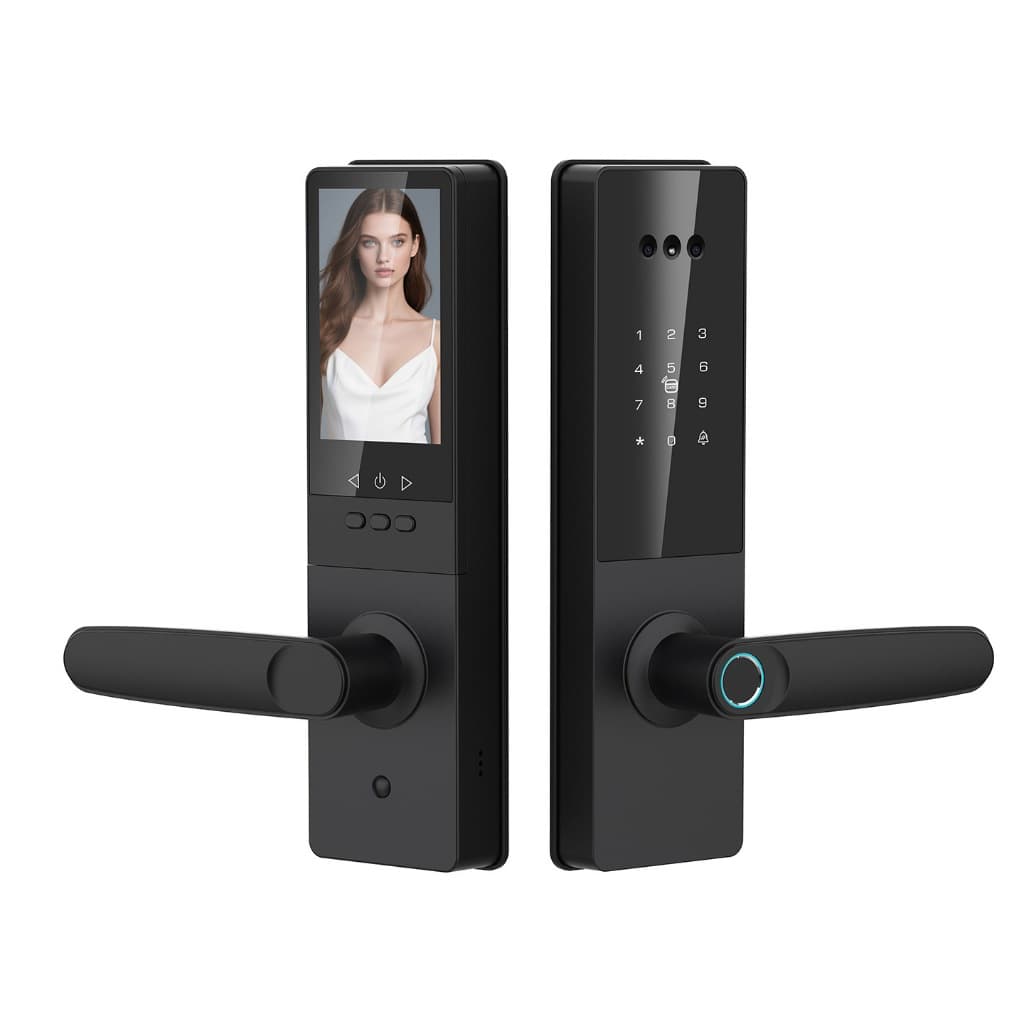 Fechadura Digital 6 em 1 Com Reconhecimento Facial Digital Biométrica WiFi App Tuya Porta Casa Escritório ALPHA-214