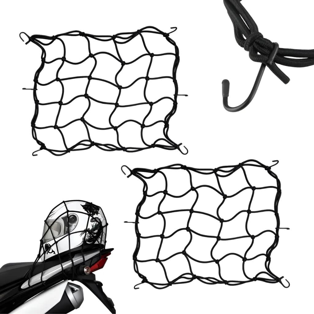 Rede Elástica Aranha P/ Capacete Bagageiro Moto 40x40 Carga Prender Suporta Peso Redinha Resistente