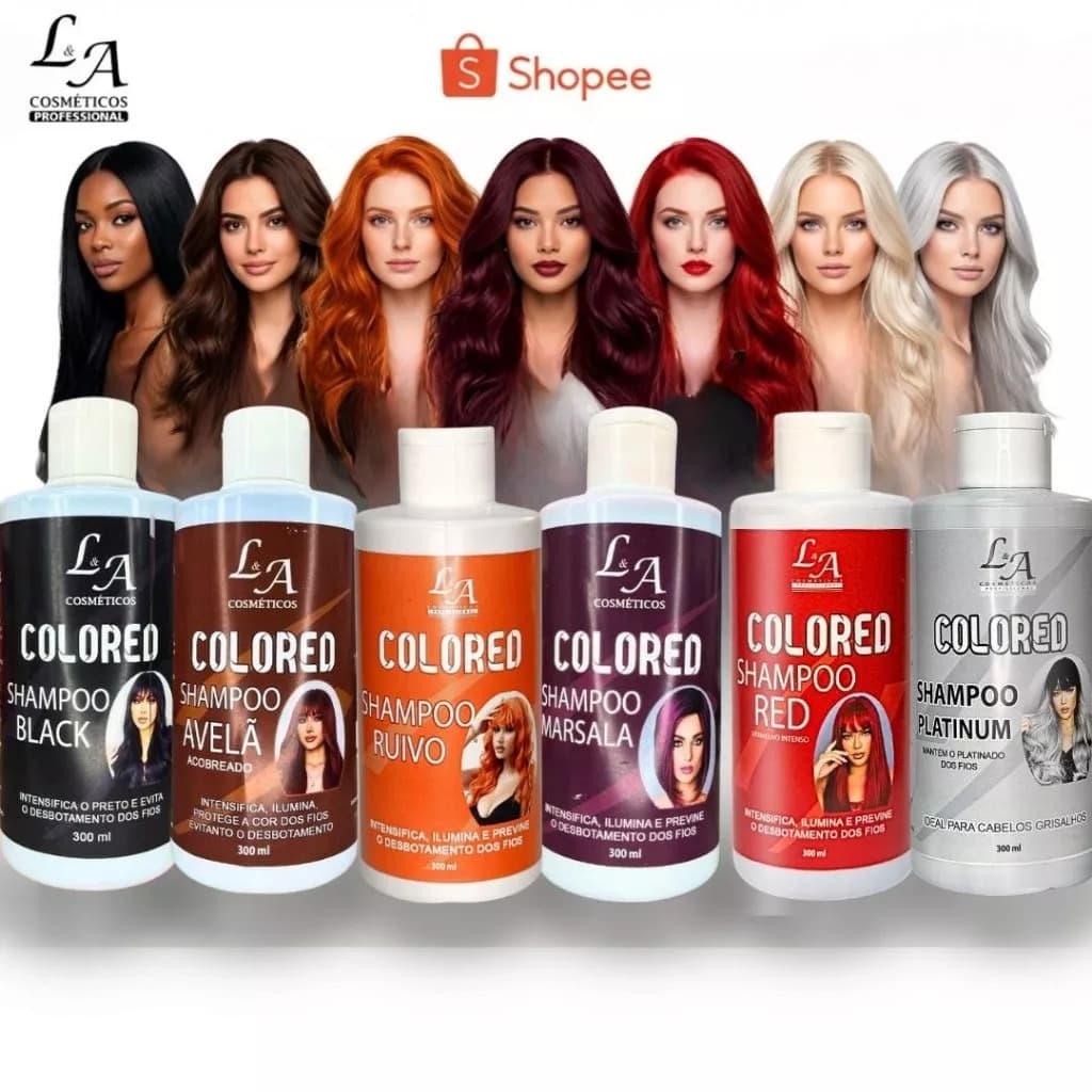 Shampoo Escurecedor Cabelos Brancos Tonalizante Colored 300ml Efeito 100% Natural Super Resultado