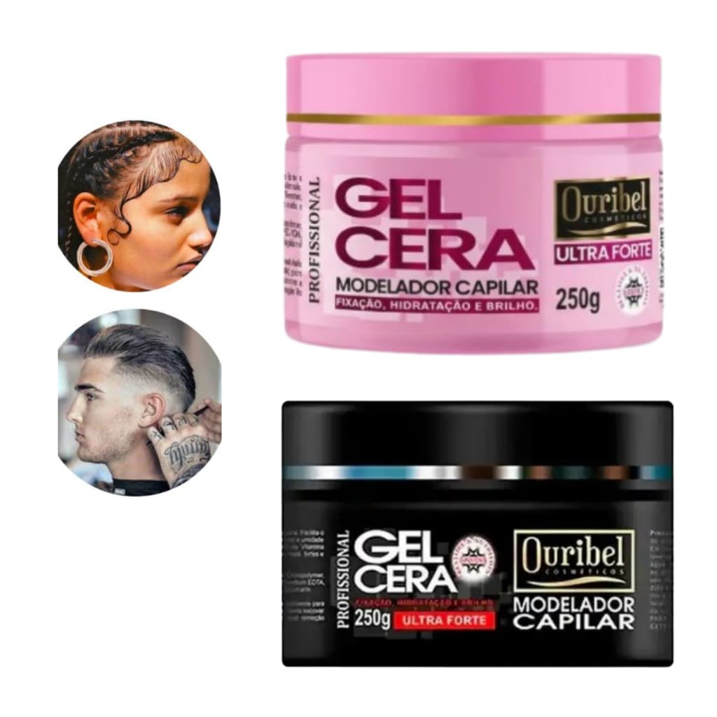 Gel Cera Capilar Ultra Forte Ouribel Lady  +Gel Cera Capilar Ultra Forte Ouribel 250g