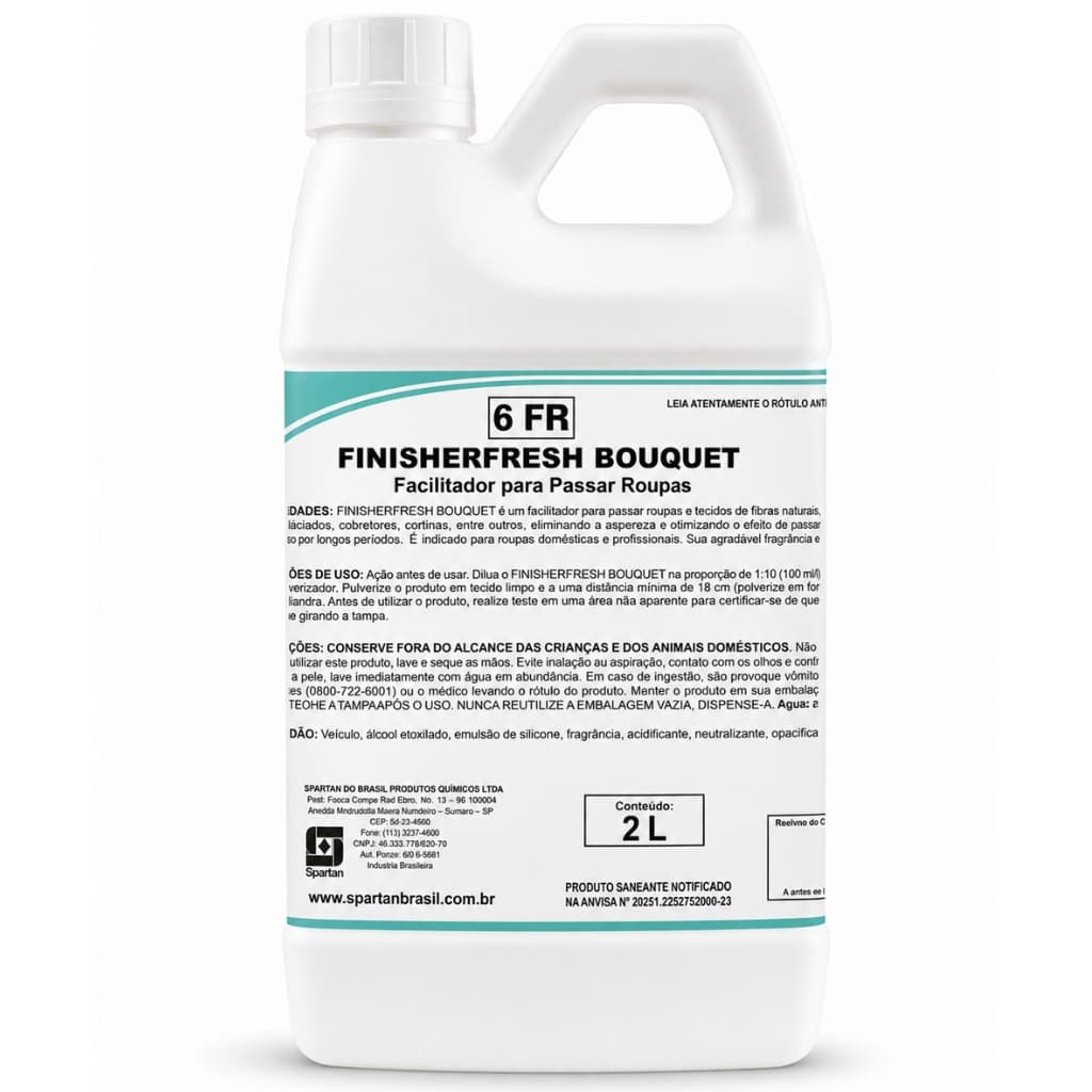 Facilitador Para Passar Roupa Finisherfresh Bouquet Perfume Cheiro De Rico Roupas Tecido Spartan Original 2L