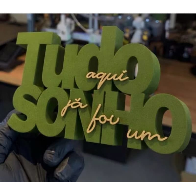 Letreiro Decorativo Tudo Aqui Já Foi Um Sonho Em Impressão 3D Enfeite  Placa Decorativa