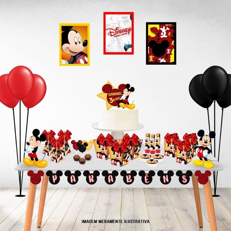 Kit decoração festa só um bolinho MICKEY-  PEGUE E MONTE- aniversário mickey-