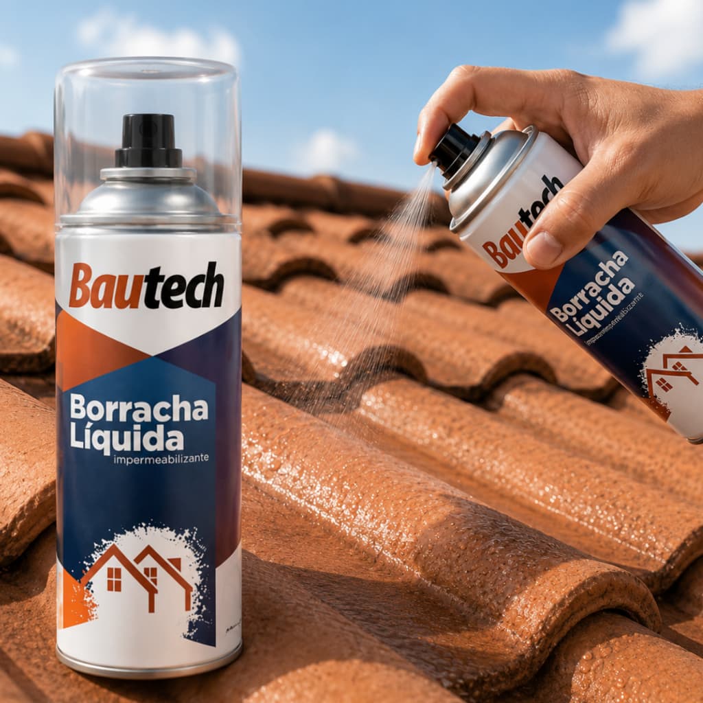 Kit Borracha Líquida Spray Impermeabilizante Incolor 400ml Aerossol Vedar Telhado Canos Parede Vazamento