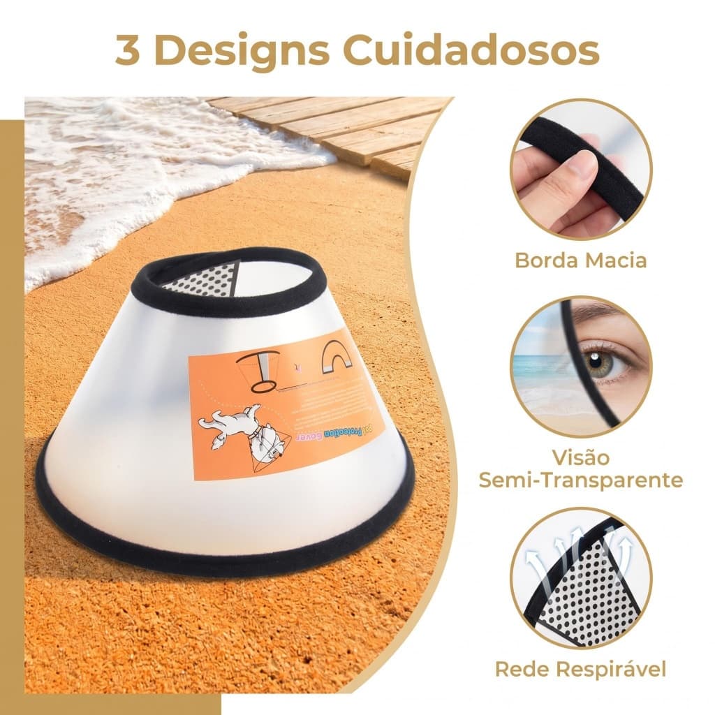 Colar Elizabetano Cirúrgico de Alta Qualidade para Cães Diversos Tamanhos N1 a N7