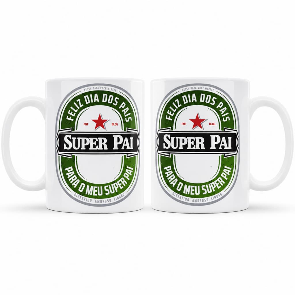 Caneca Dia dos Pais Super Pai 325ml – Presente Criativo para Pai, Padrasto ou Avô