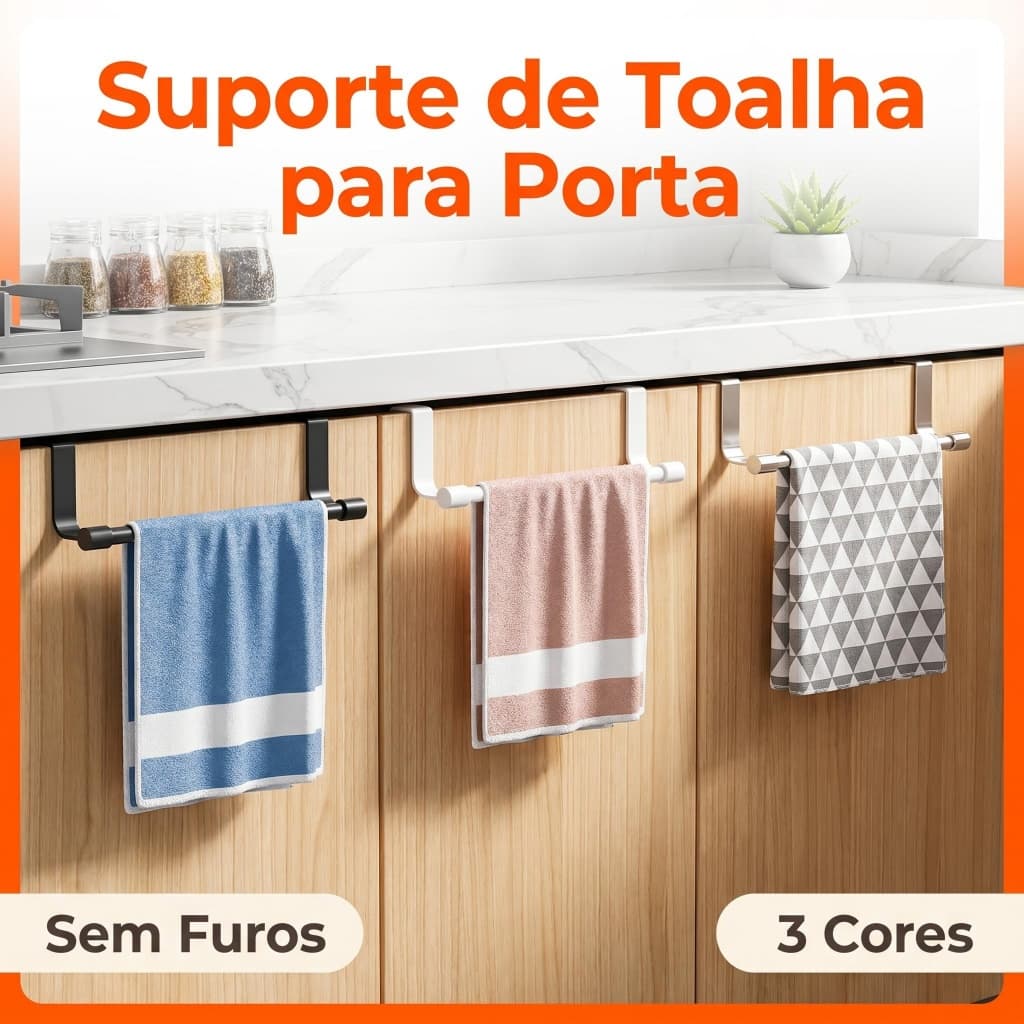 Suporte Gancho Porta Toalheiro Universal Para Pendurar Pano de Prato e Toalha Rosto