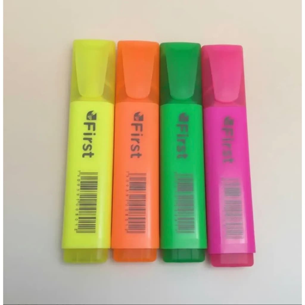 Caneta Marca Texto Neon 4 Unidades Coloridas Escolar Papelaria