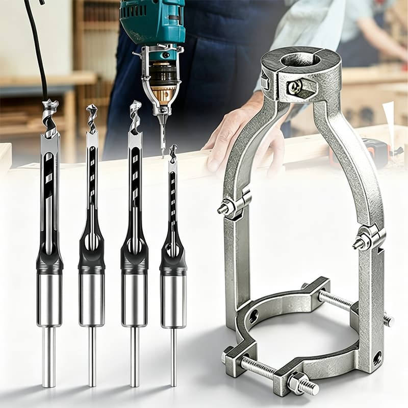 Adaptador Broca Furo Quadrado para Junta Mortiser, Suporte Fixo Bits Encaixe, para Furadeira Elétrica e Furadeira Manual