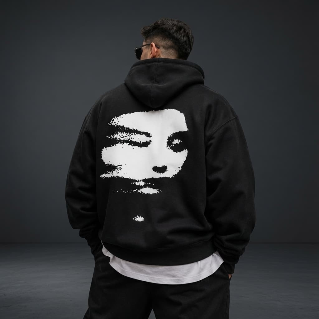 Moletom Canguru Masculino Estampa Dark Mask Streetwear Casual com Capuz