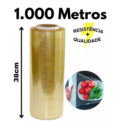 Rolo Bobina Plastico De Filme Pvc 38cm X 1000 Metros ESTICAVEL / RESISTENTE