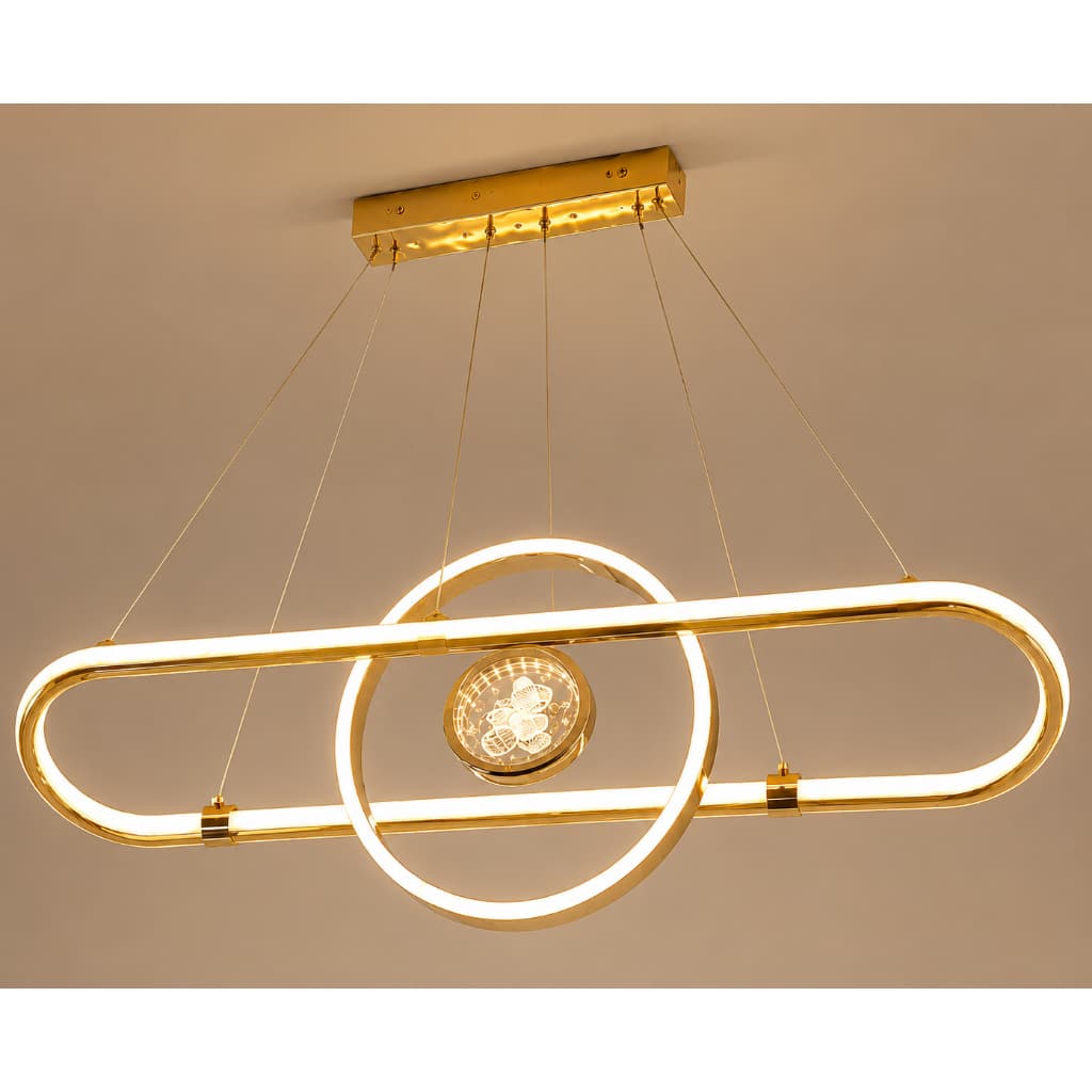 LUSTRE IMPERIAL CRISTAL PREMIUM- DOURADO/ CRISTAIS REAIS