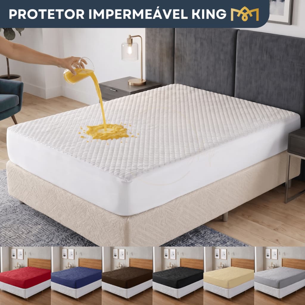 Protetor Colchão Impermeável Tecido Matelado King Elástico Antialérgico Antimofo Antixixi Premium