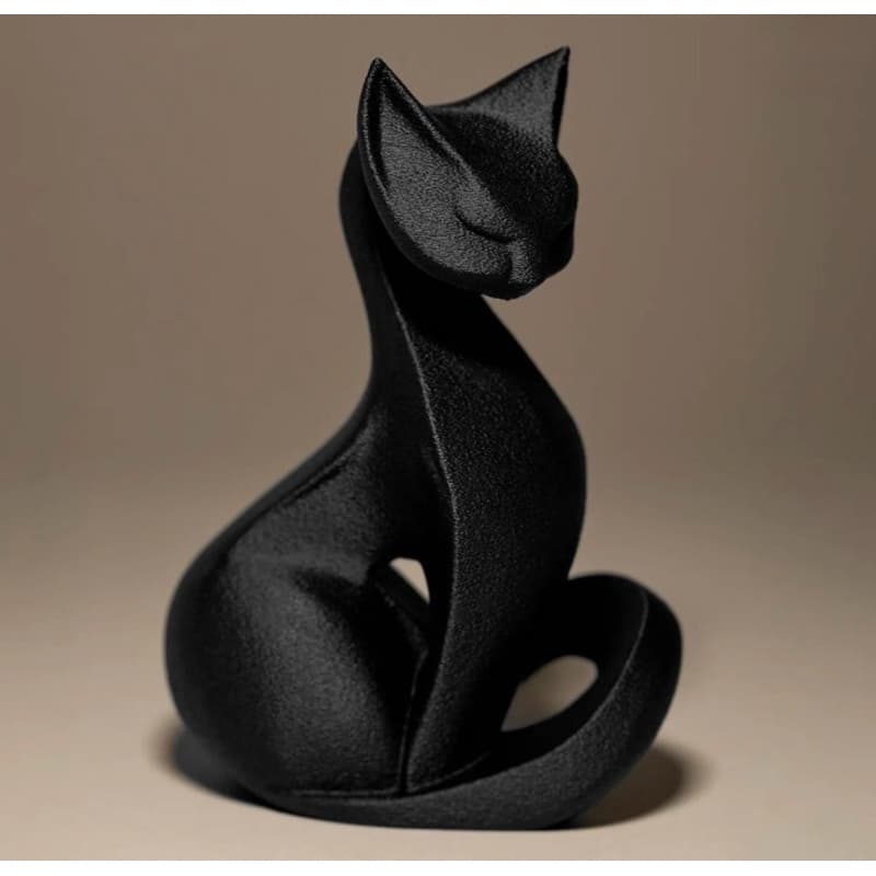 Escultura Decorativa Gato Minimalista 15cm – Estatueta Moderna para Sala, Quarto e Escritório