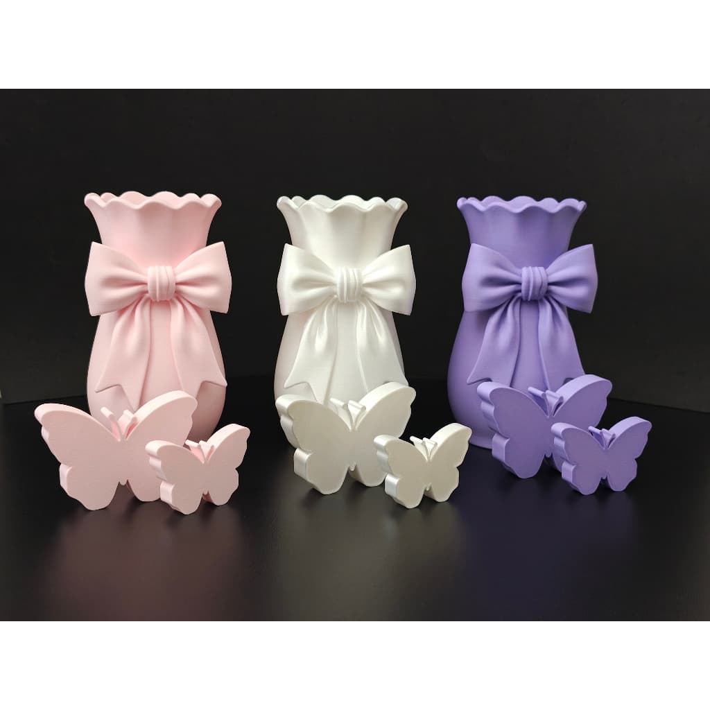 Vaso Decorativo Laço Estilo Coquette - Sala - Quarto - Consultório - Decoração Infantil - Mesa - Centro