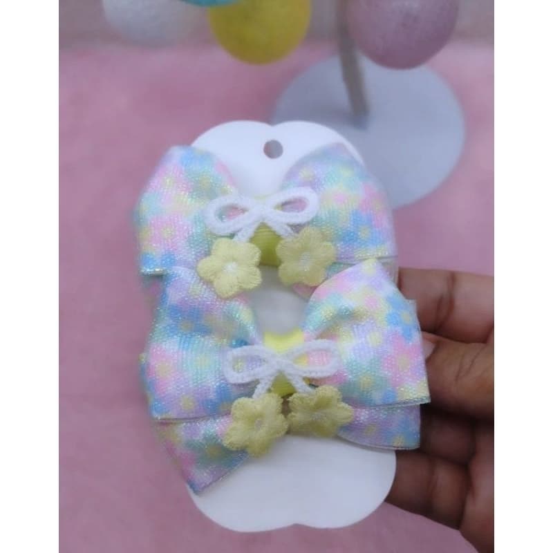 Par de laços infantil flores, laços menina, parzinho de laços